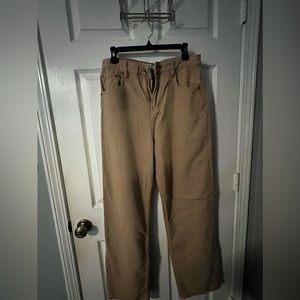beige straight leg pants